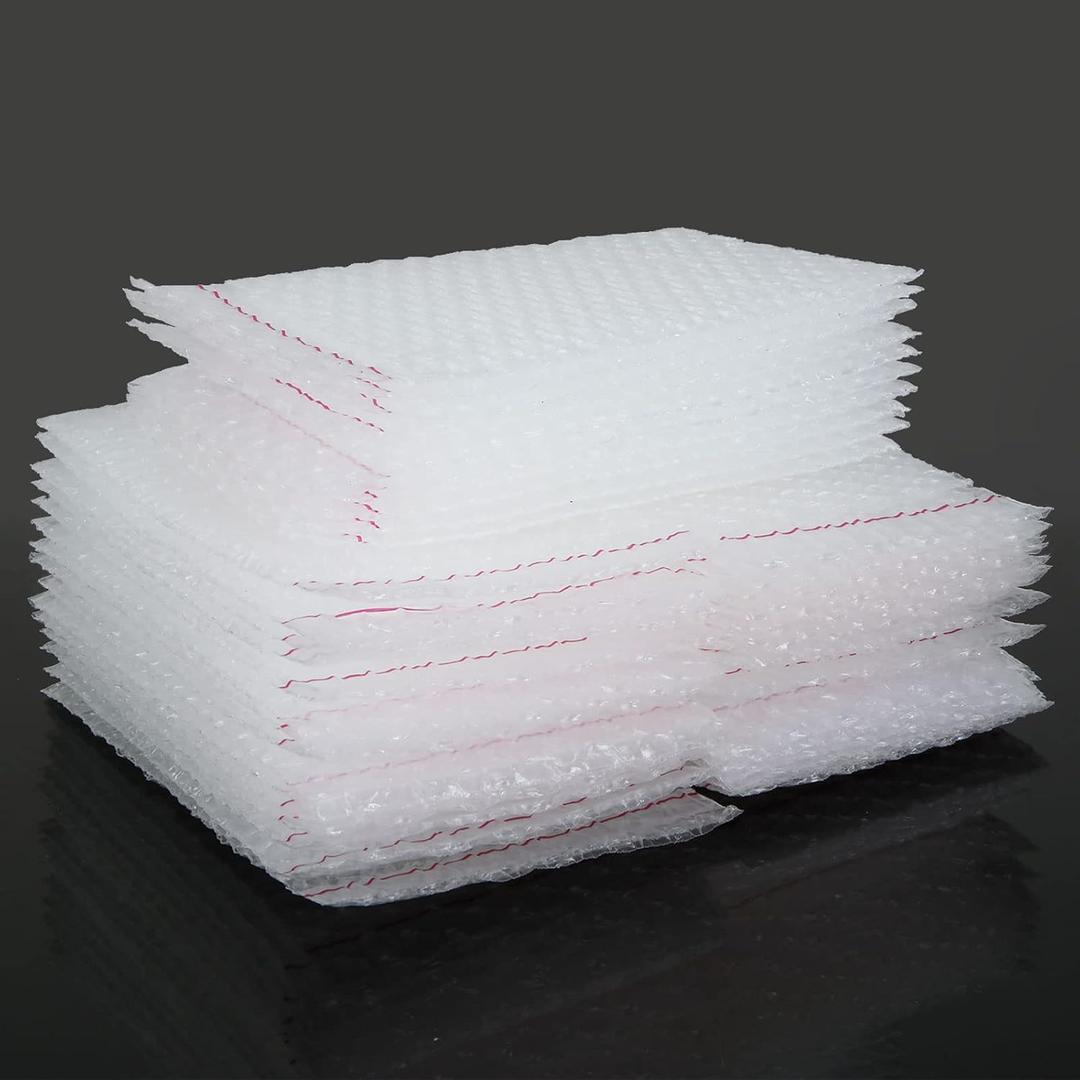 100PCS Clear Self-Seal Bubble Pouches, 5x7 Inches, Plastic Bubble Bags for Packing, Shipping, Storage