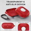 for Beats Powerbeats Pro 2 Case Cover, Shockproof Magnetic Case for Powerbeats Pro 2 2025 Wireless Earbuds, Magnetic Lock Lid Protective Cover with Cleaner Kit & Carabiner (Red)