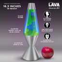 Lava The Original Lamp - 16.3" Emerald Tide – Classic Liquid Motion Lamp - Yellow Wax and Blue Liquid - Item #5139 