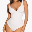 FeelinGirl Shapewear Bodysuits for Women Tummy Control Body Suits Deep V Neck Thong Body Shaper Size XL