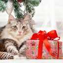 3 x RiukRaiu Christmas Cat Wrapping Paper for Kids - Pink Xmas Gift Wrap Red Green Plaid Paw Prints Gingerbread Santa Hats for Holiday Presents & Party Gifts - 4 Jumbo Sheets, 40 X 28 Inches Each