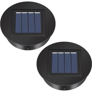 2 Pack Solar Light Replacement Top - 10 Lumens LED Panel Lantern Lid, Outdoor Parts for Garden Patio Decor, Light up Your Space (3.15in)