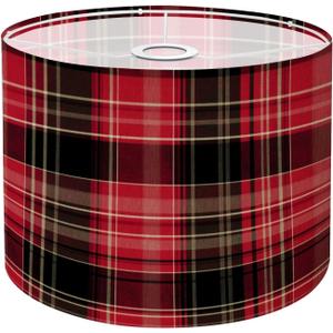 Lamp Shade Seamless plaid tartan check black red Design for fabric textile Drum Lamp Shades for Table Lamps Floor Lamps Pendant Light 8.9"x11"x11" Replacement Lampshade Large Linen Lampshades