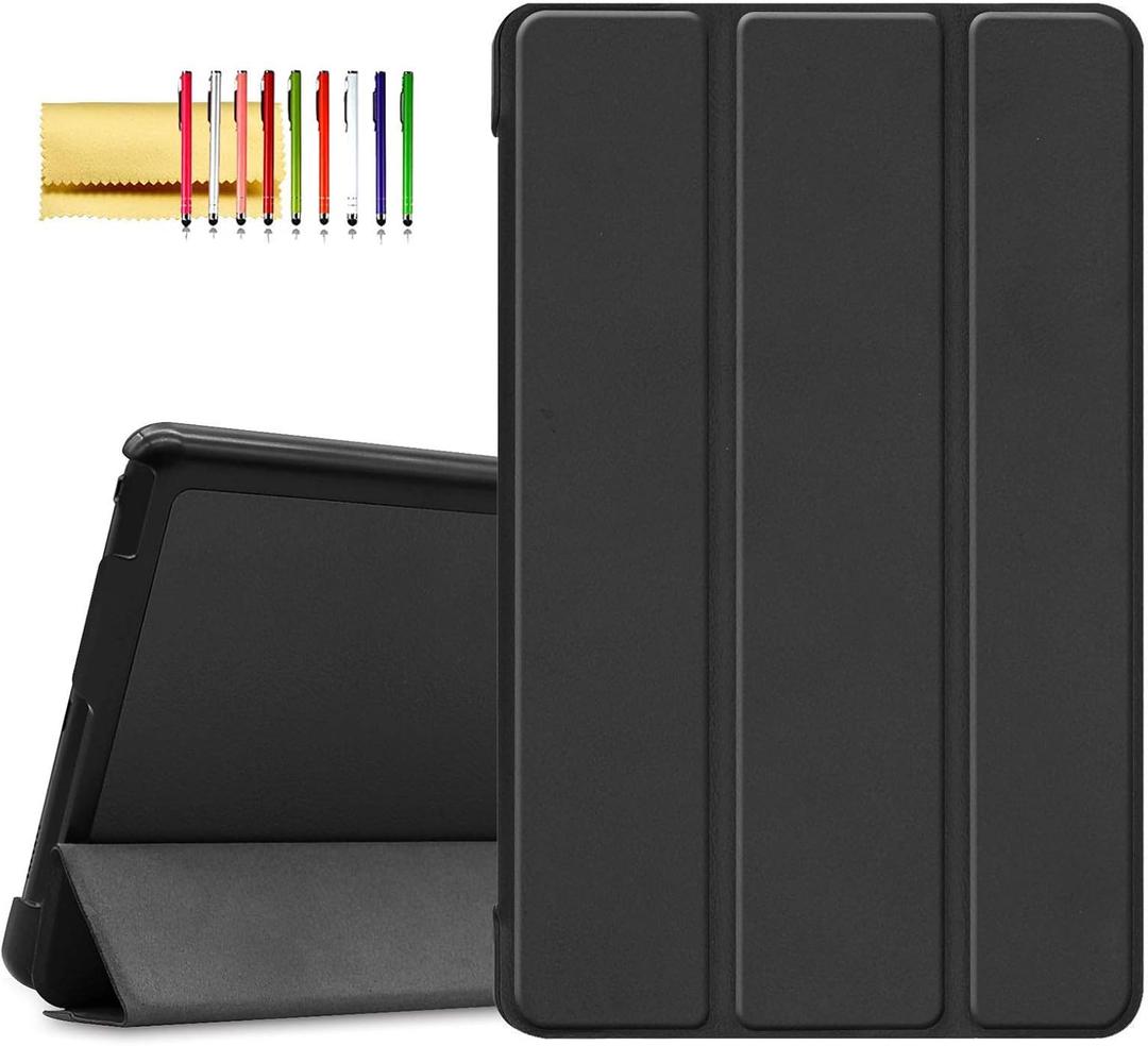 Galaxy Tab A 8.0 2019 SM-P200 SM-P205 Case, Ultra Slim Lightweight PU Leather Tri-fold Stand Hard Corner Protective Cover for Samsung Galaxy Tab A w/S Pen 8.0" 2019 Tablet, Black