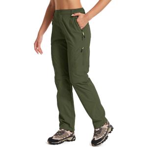 Women's Hiking Pants Convertible Quick Dry Stretch Lightweight Zip-Off Outdoor Fishing Travel Safari Pants, US 27