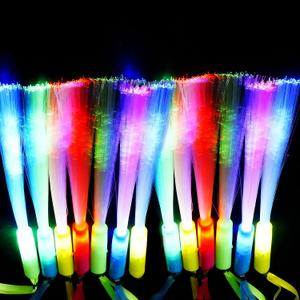 12PC Glow Fiber Optic Wand Glow Sticks,LED Light Up Wand,Glow in The Dark Party Supplies Favors,4 Color Neon Light up Toy fit Thanksgiving Xmas Holiday Birthday Concert Party