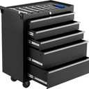 Rolling Tool Chest, 5 Drawers Tool Storage Cabinet with Wheels, Portable Tool Cabinet Organizer with Locking System & Drawer Liners,Universal Lockable Wheels, Tool Storage Cart for Garage, Workshop