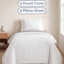 Duvet Cover Twin/Twin XL Size Set - Extra Soft Twin/Twin XL Duvet Cover 68" x 90" with 1 Pillow Sham - Hotel Luxury, Easy Care, Fade Free w/ Zipper Closures & Ties - Comfy, Cozy & Breathable (White)