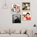 5x5 Picture Frame Silver Brushed Modern Simple Thin Aluminum Metal Photo Frame with HD Real Glass, Display for Tabletop and Wall Collage. (2 Pack)