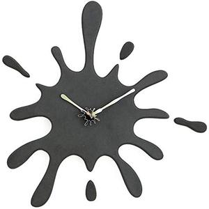 Stephanie Imports Modern Minimalist Black Ink Splash Silent Wall Clock (19.5 X 18.8)