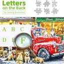 Christmas Puzzle Jigsaw Puzzles for Adults 1000 Pieces Red Truck and Dog, Santa Claus Toy Shop with Letters on Back No Dust for Holiday Party Family Fun Decor, Finished Size 27.5" x 19.7"