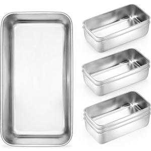 Bread Loaf Pans Set of 8 Stainless Steel Deep Meatloaf Pan for Baking 9 x 5 Inch