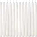 NIKY 10 inch Taper Candles for Christmas, Set of 12 Unscented Dripless Candlesticks - 8 Hours Long Burning for Home Decor, Wedding, Parties and Special Occasions (Ivory)