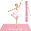Portable Dance Floor, 4' x 6' Vinyl Dance Mat for Ballet Practice, Pink 5mm