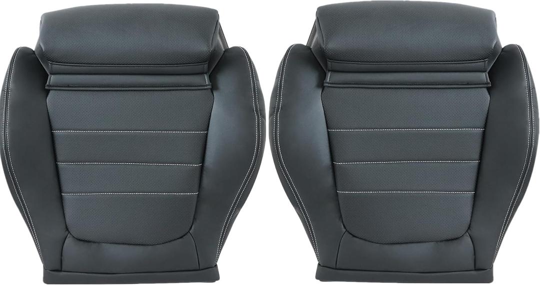Driver & Passenger Side Bottom Microfiber Leather Perforated Seat Cover Black Compatible with Mercedes-Benz C 2-Door 2015 2016 1017 2018 2019 2021 2021
