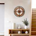 Large Wall Clock Decorative Wall Clock Round Kitchen Clock Farmhouse Kitchen Decor Rustic Clocks for Walls Farmhouse Silent Clock for Living Room Decor (Rustic)