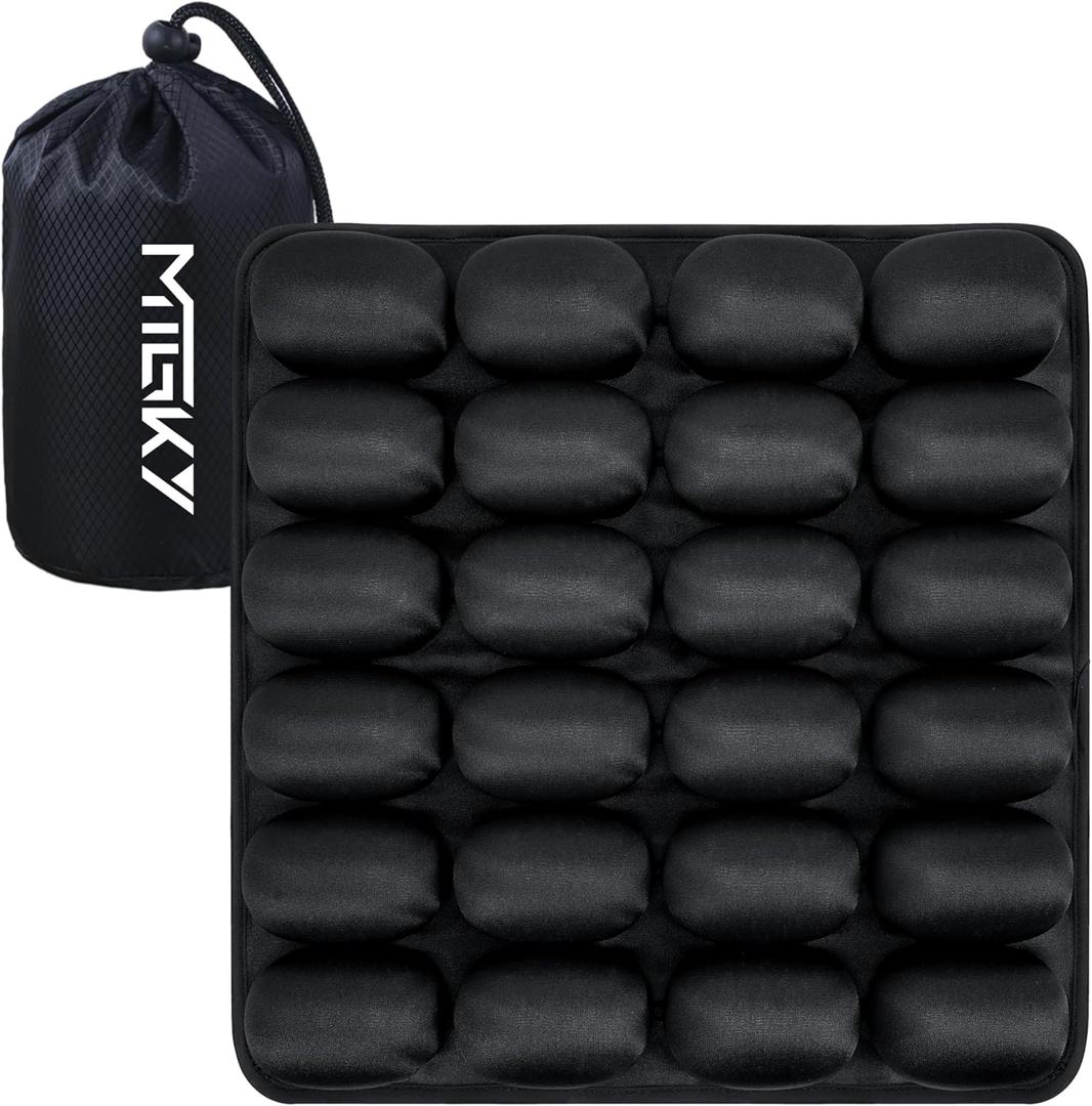 Travel Cushion with Storage Bag,Inflatable Seat Cushion for Stadium Seats,Air Seat Cushions for Airplane,Office Chair, Wheelchair, Cars, Home Living,Comfortable Pressure Relief Seat Cushion