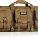 Savior Equipment American Classic Tactical Double Long Gun Bag Pistol Transportation Case w/Backpack Strap, Lockable Compartment, Size: 42" x 12" Double Rifle Case (Flat Dark Earth Tan)