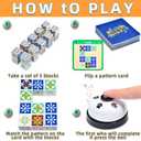 varbertos Wooden Matching Game Puzzle Games, Pattern Block Match Puzzles Building Cubes with Bell for Kids and Adults Toys Board Games for Family Night