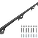 VEVOR Wall Mounted Stair Handrail, 10ft Pipe Staircase Handrail, Black Galvanized Aluminum, 1.26 inch Pipe Diameter, Indoor&Outdoor Staircase Railing,Industrial Hand Rail for Steps,Security Baluster