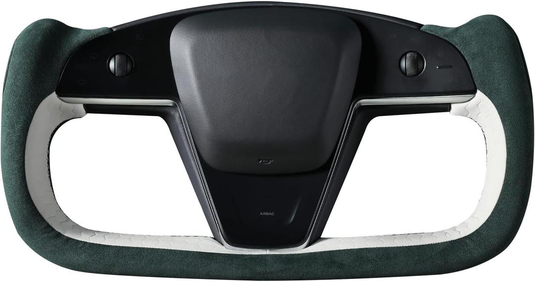 MEWANT Hand Stitched Tesla Model S Yoke Steering Wheel Cover Wrap for Tesla Model S 2021-2023 / Model X 2021-2023 Tesla Yoke Steering Wheel Accessories(3D Style)