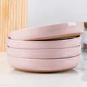 AmorArc 8.75'' Large Ceramic Pasta Bowls, 36oz Handpainted Stoneware Bowls Set of 4, Microwave&Dishwasher Safe Bowls with Rustic Terracotta Underside for Pasta Salad, Cloud Pink (Cloud Pink)