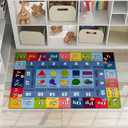Interactive Kids Play Carpet 2.6x3.9 Feet, Slip-Resistant Area Rug with ABCs & Numbers, Thick Floor Mat for Children's Play Area, Soft Nursery Rug for Play Activities