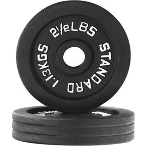 Fitvids 1 Inch Standard Barbell Weight Plates, 2.5 LB to 45 LB Plates for Home Gym Strength Training, Deep Grip Edge