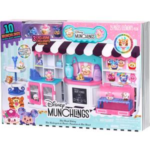 Disney Munchlings Mini Munch Bakery, 25-piece Color Change Figure Playset, 1-inch Collectible Scented Figurines, Kids Toys for Ages 3 Up by Just Play