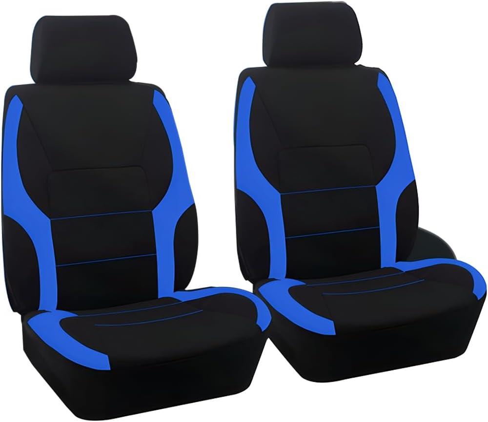 Mandark 4PCS Front Car Seat Covers, Waterproof and Breathable Vehicle Seat Protector, Comfortable Sponge Seat Cushions, Auto Interior Accessories Universal for SUV, Truck, RV Blue