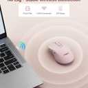 wegear USB Wireless Mouse for Laptop PC Mac, 2.4GHz Cordless Mouse with 6 Buttons, 5-Level Adjustable 4000 DPI, Ergonomic Portable Optical Computer Mice, 24-Month Battery Life-Pink