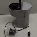 Mini Single Serve Coffee Maker for K Cup and Ground Coffee, Fast Brew One Cup Coffee Machine with Descaling Reminder and Water Window, 6 to 12 oz. Brew Sizes, Grey