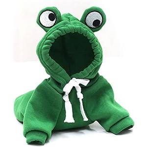 Warm Dog Winter Clothes Cute Fruit Dog Coat Hoodies Fleece Pet Dogs Costume Jacket for French Bulldog Chihuahua Ropa para Perro(Green,L)