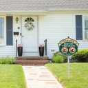 No Peeing and No Pooping Dog Sign, No Dog Poop Pee Sign for Yard with Stake 12" x 10", Please Keep Off The Grass Heavy Duty Aluminum Metal Sign Fade Resistant Reflective