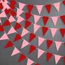 KatchOn, Pink and Red Pennant Banner - 60Feet, 12 Pcs, Pre-strung, Pennant Flag for Valentines Day Decorations, Anniversary, Baby Shower | Red and Pink Classroom Decor | Galentines Day Decorations