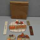 Yalikop 3 Pack Fall Decorations for Home Thanksgiving Wooden Tabletop Sign Blessed Grateful Thankful Fall Pumpkin Decor for Thanksgiving Farmhouse Harvest Holiday Decor