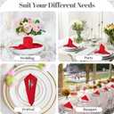 PLOYMONO Red Heavy Duty Cloth Napkins - 17 x 17 Inch Solid Washable Polyester Dinner Napkins - Set of 8 Napkins with Hemmed Edges - Great for Weddings, Parties, Banquets Dinner & More