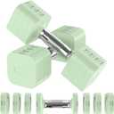 22LBS Adjustable Dumbbells Set, Adjustable Weight Dumbbells with 4 Levels 4.4lb, 6.6lb, 8.8lb, 11lb, Hand Weights Sets for Women/Men Home Gym Full Body Workout (Green)