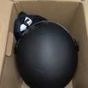 TRIANGLE Open Face Motorcycle Helmet Retro 3/4 Helmets with Clear Visor for Men Women DOT Approved (Black), Large