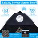CroBlissful 1 Pcs 3' x 30' Brown Balcony Privacy Screen Fence Cover, Heavy Duty 170 GSM Privacy Screen with Grommets & Zip Ties, Breathable Mesh Fence for Patio Deck Backyard Porch, Railing Shield 90%