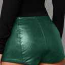 Fallorchid Women's Faux Leather Shorts Sexy Skinny Mini Shorts Hot Pants (M)