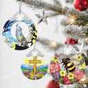 7 x Christmas Ornaments: Stained Glass Ornament, Christmas Tree Ornament, Hanging Ornaments for Home Decor & Xmas Tree Decorations  Exquisite Holiday Decor, Gifts & Holiday Present - Wolf