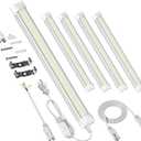 ELEKICO 4 Pack 2ft Led Shop Lights, 6000k 40w 5600lm 24 Inch Led Light Fixture Power Cord Wth on/Off Switch, Linkable 2ft Shop Light for Small Garage Ceiling Storage Area Workbench Basement Attic