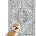 nunubaby Washable Pee Pads for Dogs, Stylish, Non-Slip and Leak-Proof Pee Pads. Reusable Potty Pads for Dogs for Crates and Floors.(Gray/Geo, 24" x36" )