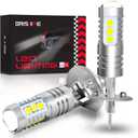 H1 LED Fog Light Bulbs 6000K Xenon White, Extremely Bright 3030 Chips H1 LED Bulbs with Projector for Car Fog Lights, Daytime Running Lights DRL (Pack of 2)