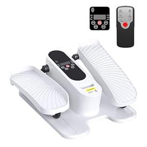 Under Desk Elliptical Machine That Plugs in Electrical Outlet, 12-Speed Bidirectional Leg Exerciser While Sitting for Seniors, Quiet Foot Pedal Exercise Machine with LCD Monitor & Remote Control