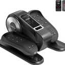 Under Desk Elliptical Machine, Electric Seated Pedal Exerciser, Mini Ellipse Leg Exerciser with Remoter, 12 Level Speeds, Forward & Reverse Direction, Manual & Auto Mode for Home Office (Black)