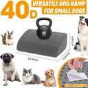 40D Dog Ramp for Stairs for Small & Senior Dogs and Cats Non-Slip Stair Ramp for Dogs with Gentle Slope, Pet Ramp with Washable Cover & Self-Sticky Pads for Safe Climbing Easy Install(Grey, 5 Pack)