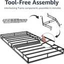 Amazon Basics Smart Box Spring Bed Base, 9-Inch Height Mattress Foundation, Tool-Free Easy Assembly, Twin, 74" L x 38" W x 9" H, White