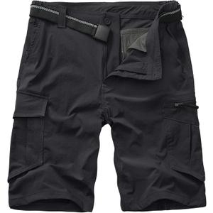 Toomett Mens Hiking Cargo Shorts Quick Dry Lightweight Travel Fishing Camping Golf Shorts with Multi Pockets (34, Black)